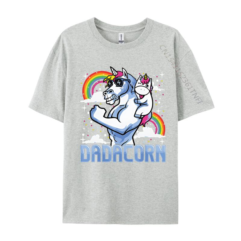 Dadacornunicorn Papa Und Baby Tolles T-Shirt Retro Bedrucktes T-Shirt Anime Vintage T-Shirt Herrenbekleidung