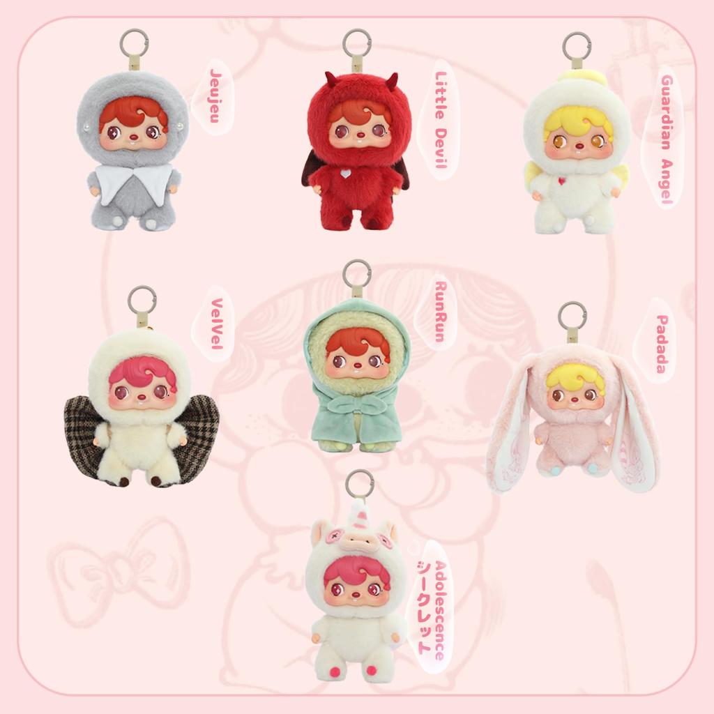 52TOYS BLINDBOX Vinyl Face Plush Collectible Blind Box Trading Soft Vinyl Perfect Gift for and 16cm "POUKA POUKA" Toy, Doll, Figure, Fluffy, Painted,