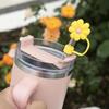 4PCS 0.4in Diameter Cute Silicone Straw Covers Cap for Stanley Cup Dust-Proof Drinking Straw Reusable Straw Tips Lids