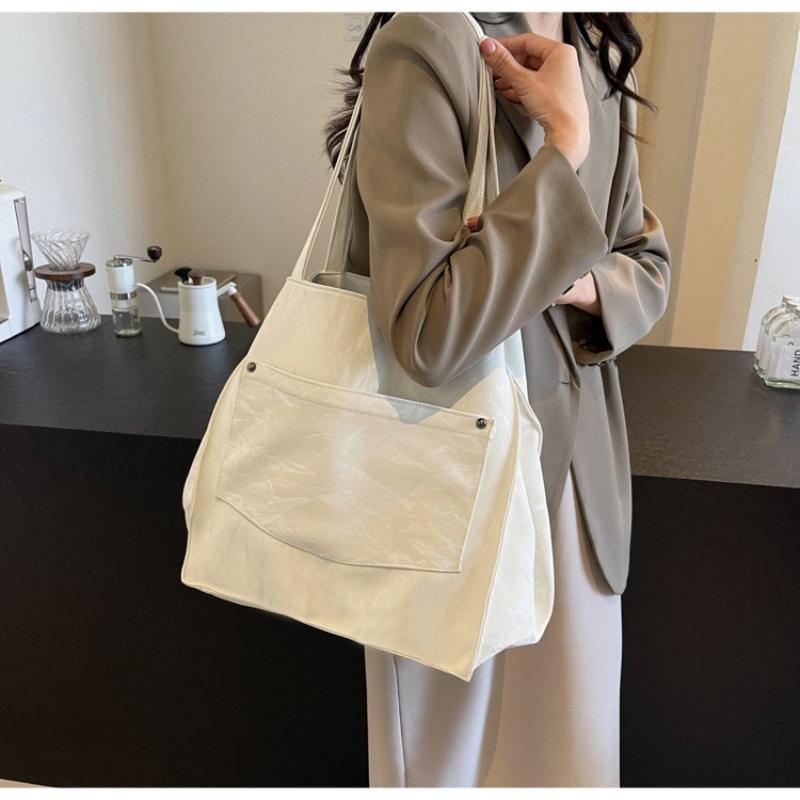 Large Capacity Temperament Commuter Tote Bag for Ladies 2026 Oversized Women's Fashion Retro Shoulder Shopping Bag High Sense