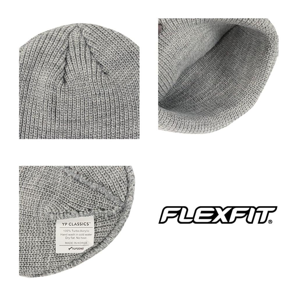 Flexfit Knit Cap, Solid Color, Knit Beanie, Men's and Women's, YUPOONG, Ribbed Knit, Unisex, One Size Fits All, Black [Parallel Import]
