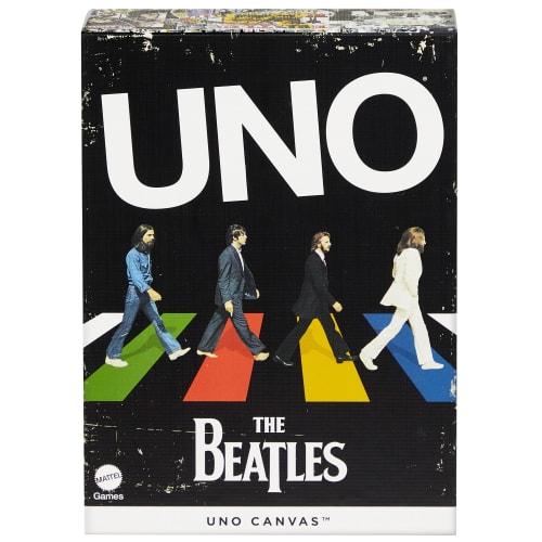 Mattel Game UNO CANVAS The Beatles Game, Ages 7 and Up, 112 Cards, 2-10 Players, Black, HYH42