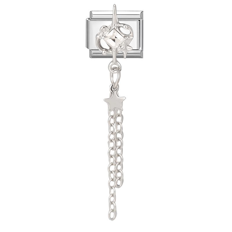 Y2K Romantic Heart Lock Bow Star Butterfly Chain Pendant Italian Charm Links Fit 9mm Stainless Steel Bracelet DIY Making Gift
