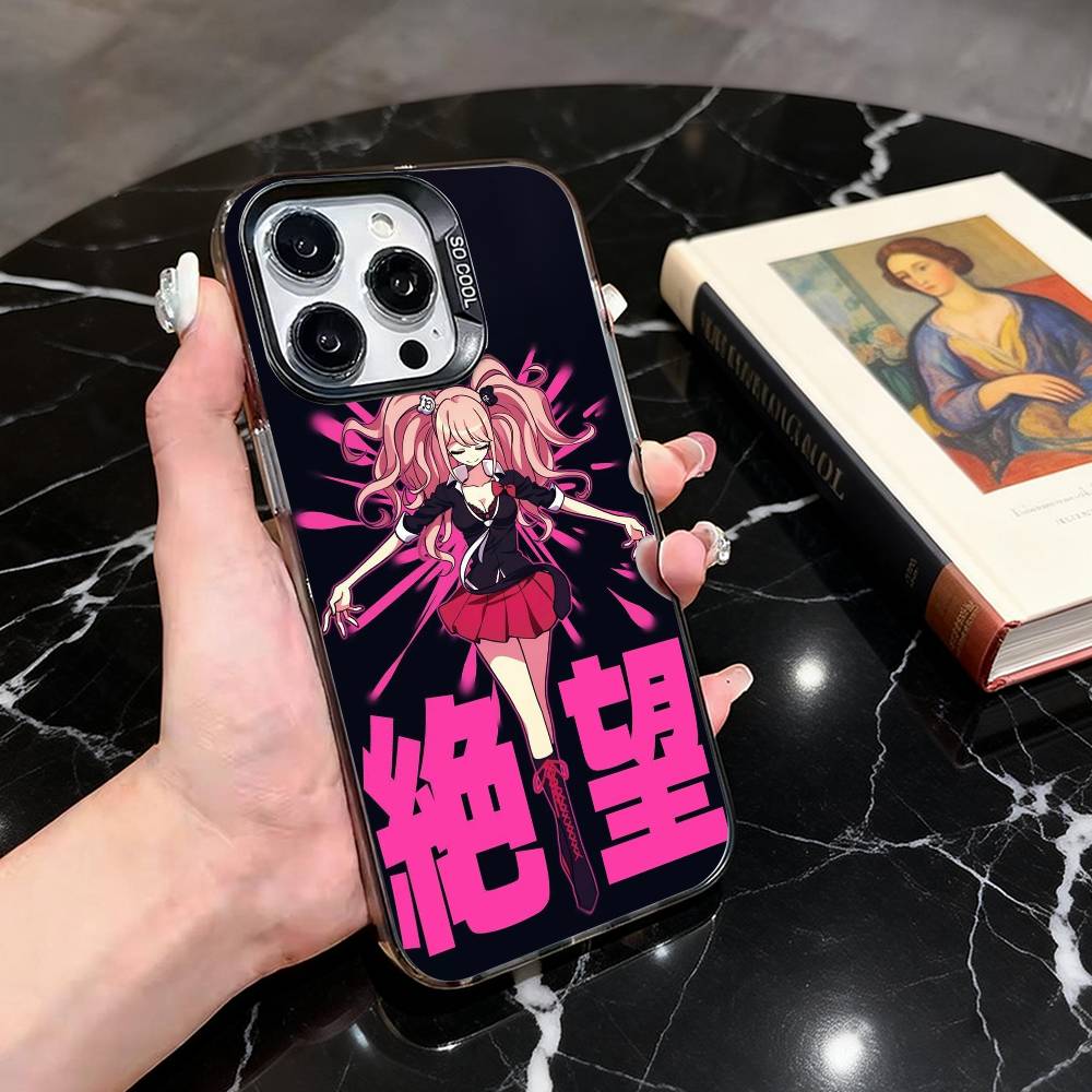 J-Junko Anime Enoshima-JEES Phone Case For iPhone 17,16,15,14,13,12,11 Plus,Pro Max,XS,Colorful Silver Phone case Funda Cover