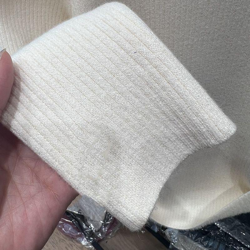 Cashmere Blouse Semi-turtleneck Fleece Thickened Sweater Warm Integrated Fleece with Wool Bottoming Shirt Sweaters