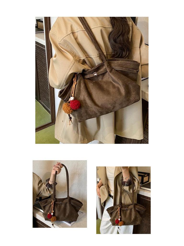 High-End Retro Suede Large Capacity Tote – Autumn/Winter Shoulder Bag