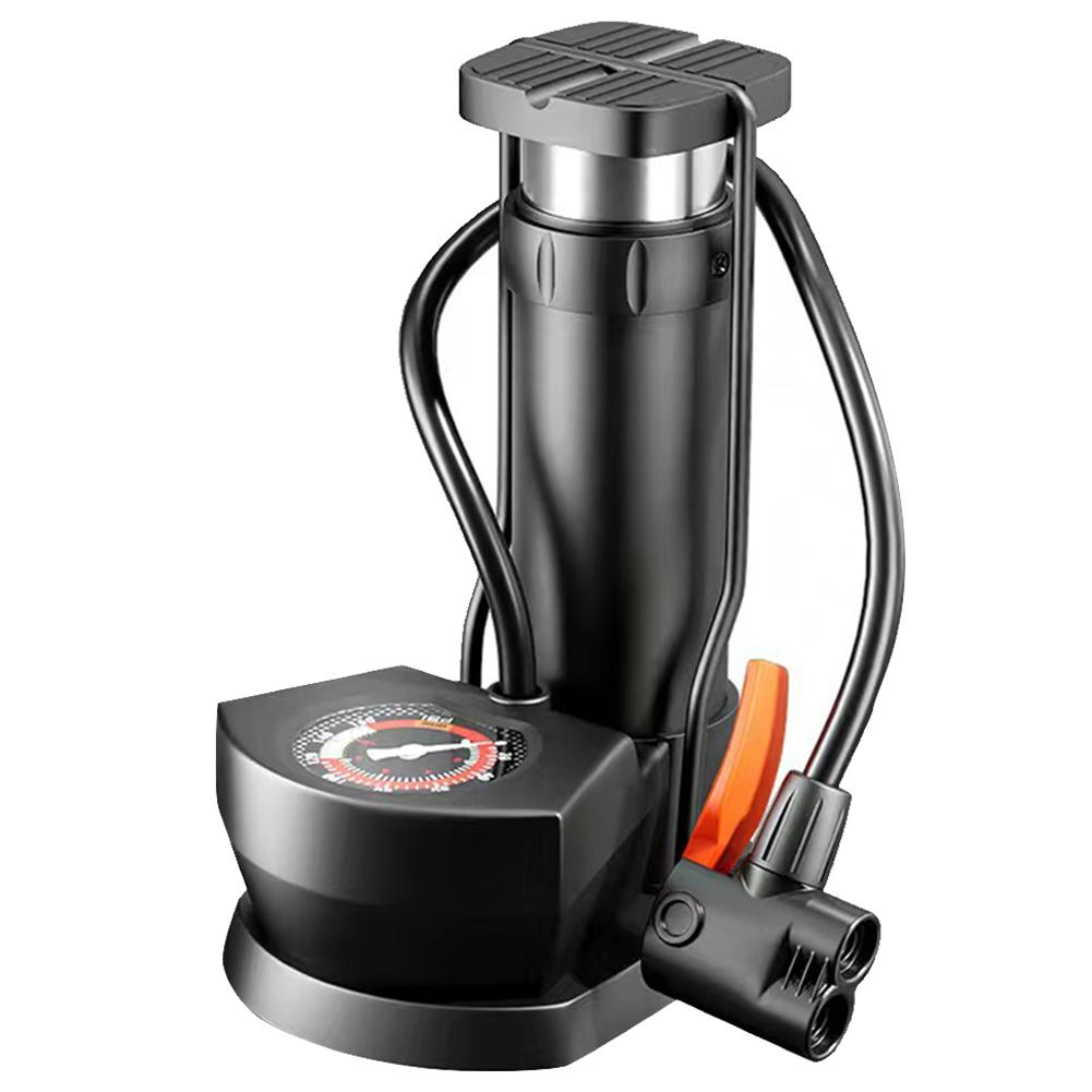 Foot Pedal Portable Pump Presta Schrader Valve Foot-Activated Floor Pump Car Basketball Inflator for Bikes Ball Inflatable Toy
