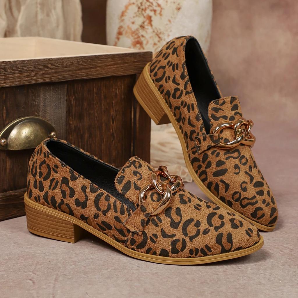 Flat Shoes Women Quality Metal Slip on Loafer Shoes Ladies Flats Mocassins Feminino Soft with Round Toe Casual 36-43