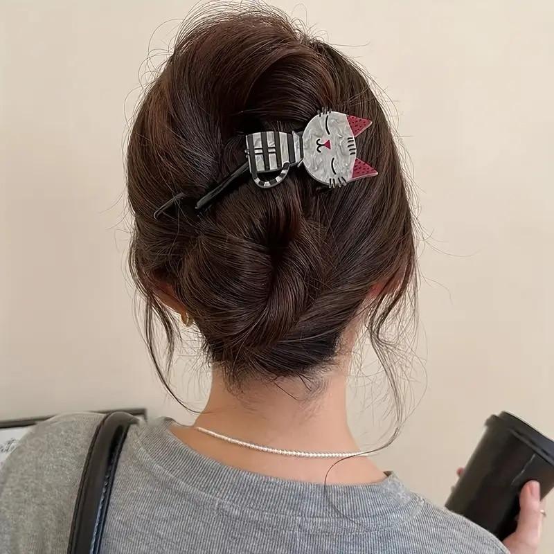 

Cute Cartoon Cat Hair Clip Women Versatile High-end Twist Clip Creative Sweet Hair Accessories