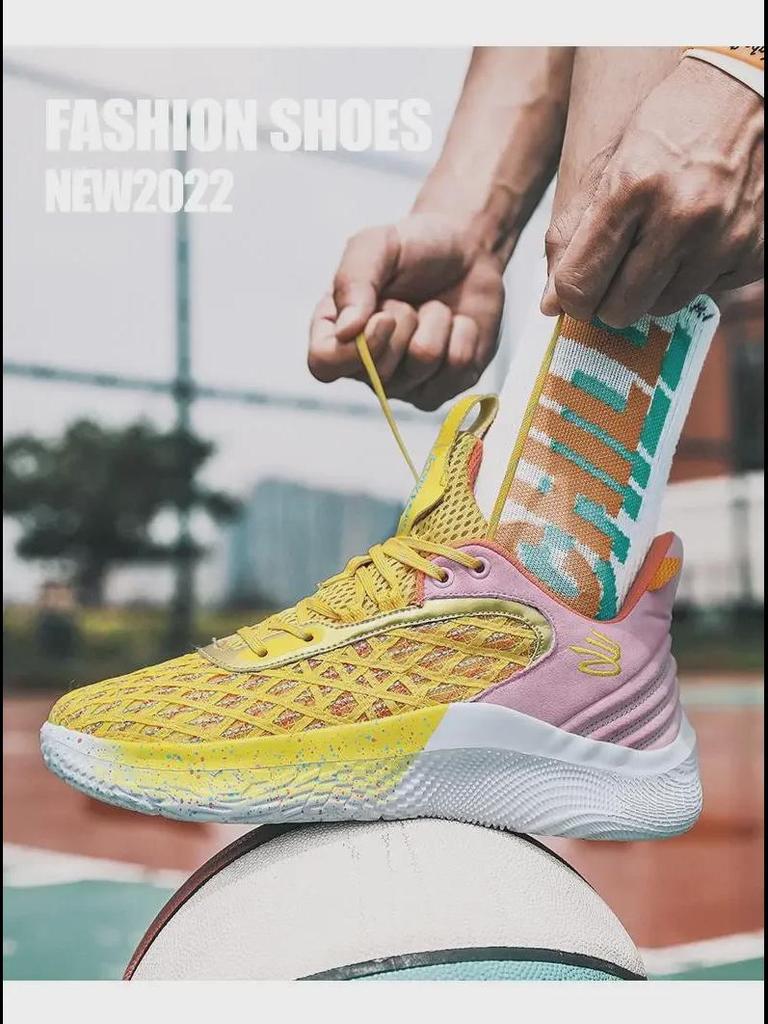 Curry 10 Basketball Shoes: Blue & Pink Youth Sports Shoes with Traction Sound - Ideal for Teen Athletes.