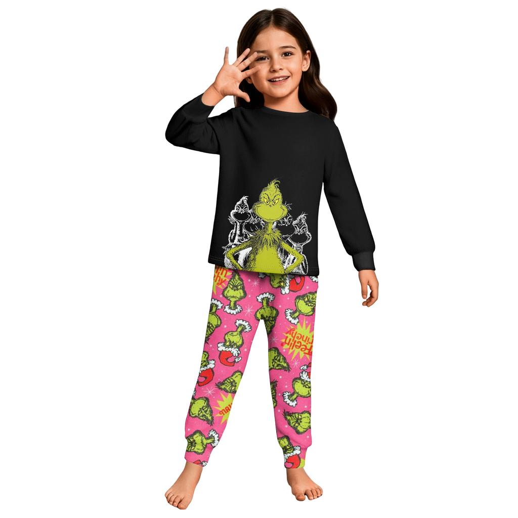 Children's  Boys And Girls Thin Two-piece  Long-sleeved Pants Two-piece