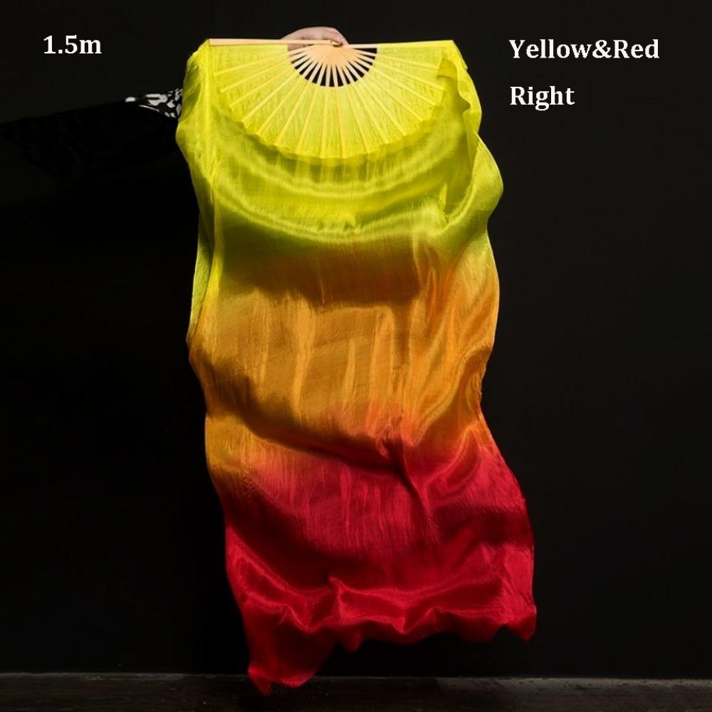 120/150/180cm Gradient Color Dancer Fan Right&Left Hands Rayon Silk Fans