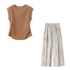 Mom's 2026 Summer Two-Piece Set: Short-Sleeve Top & Wide-Leg Pants for Middle-Aged and Elderly Women