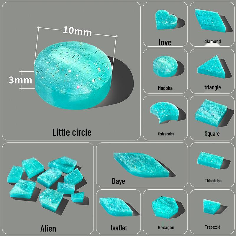 200g Bunte Runde Acryl-Mosaiksteine für DIY-Kunstprojekte