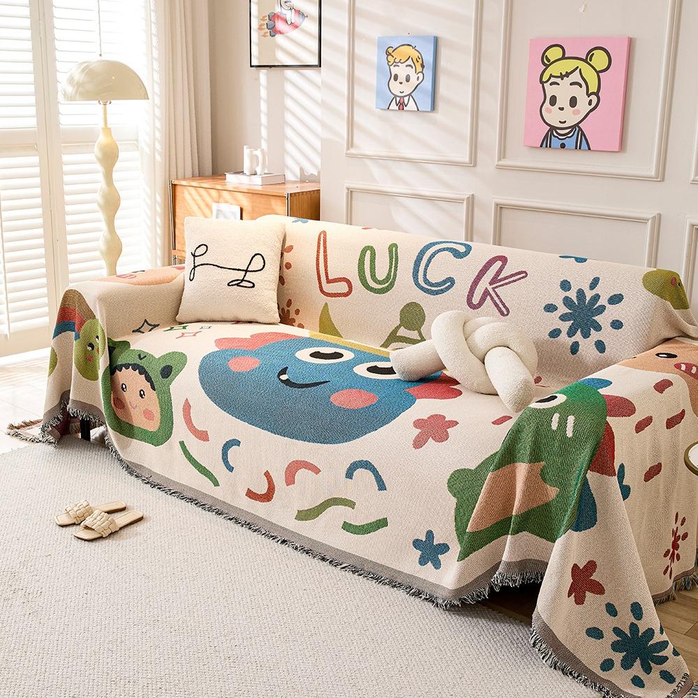 Sofa Cushion Cloth Double Sided Sofa Cover Multi-Purpose Sofa Cover Slip Resistant Double Sided Soft Towel Material for Couch