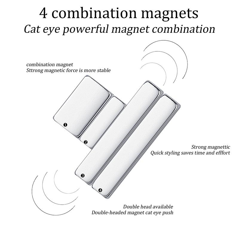 Cat Eye Nail Magnetic Stick 4 Combination Magnets For Uv Gel 3D Line Strip Effect Multi-Function Magnetic Board Nails Art Tool