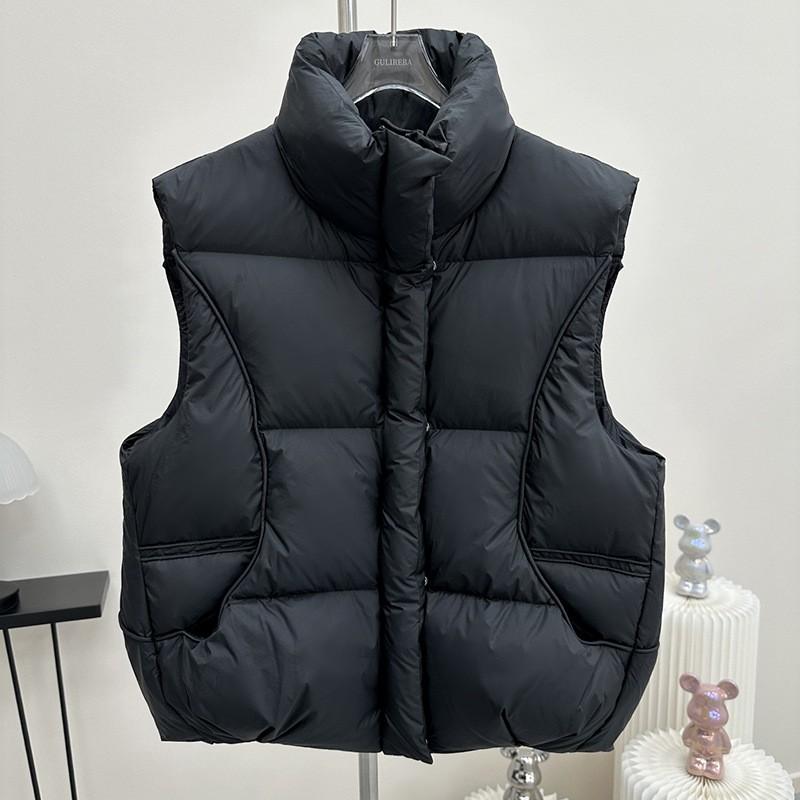 Womens Premium White Duck Down Vest 95% Fill Power 86-90% Thick Warm Sleeveless Puffer Winter
