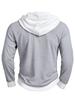2025 Men's Color Block Waffle Knit Hooded Button-Up Hoodie – Autumn/Winter Casual Long Sleeve