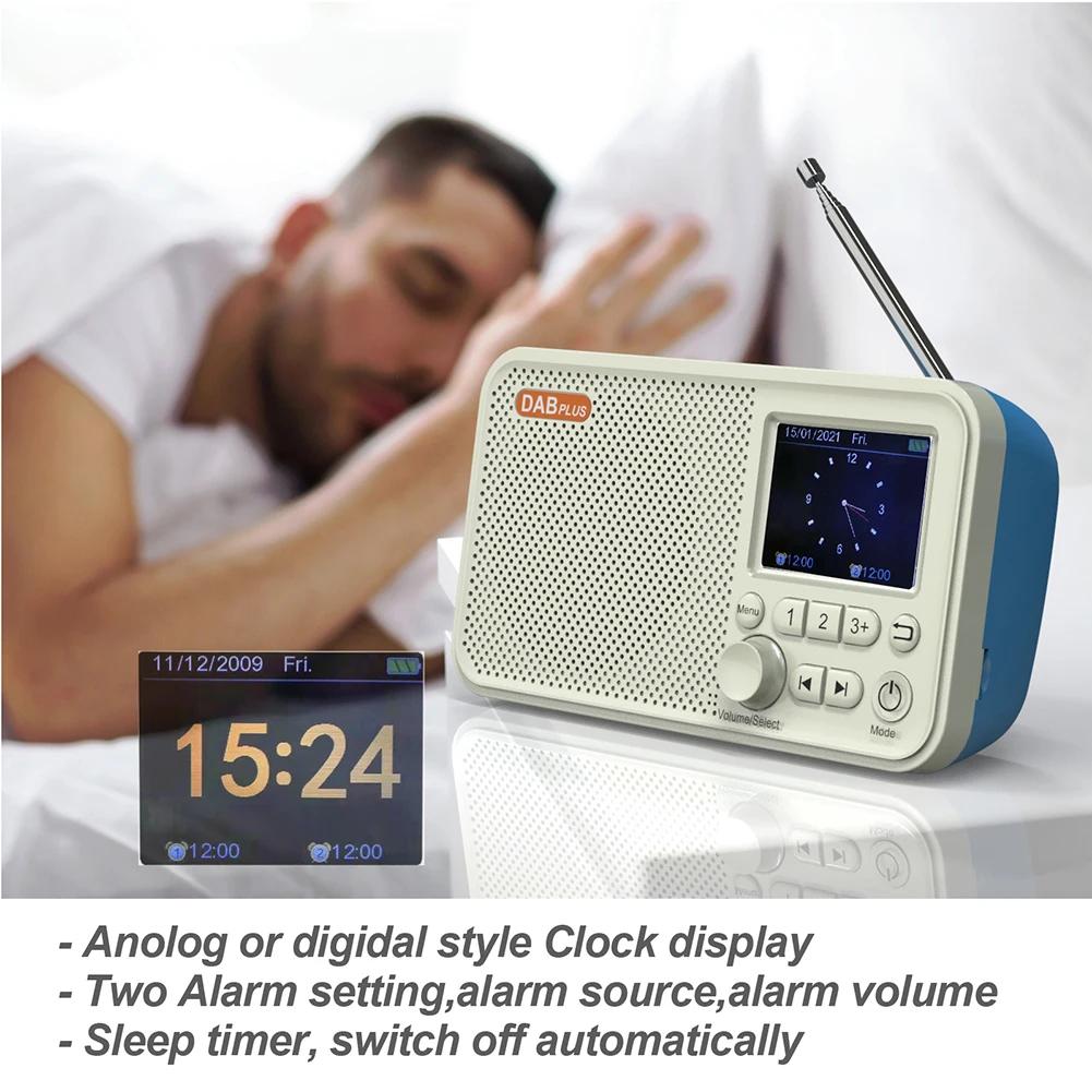 C10 Radio 2.4 Inch LCD Screen Alarm Clock Radio DAB DAB+ FM BT MP3 Player Portable Radio Broadcasting Radio Supports TF Card