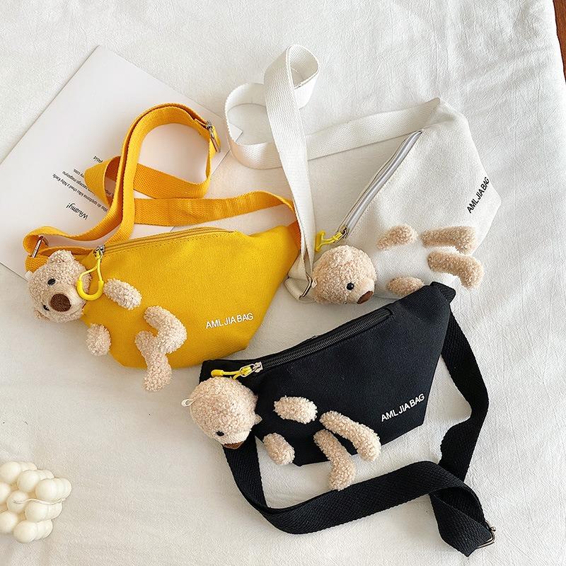 20255 Printed Letter Cute Bear Crossbody Bag