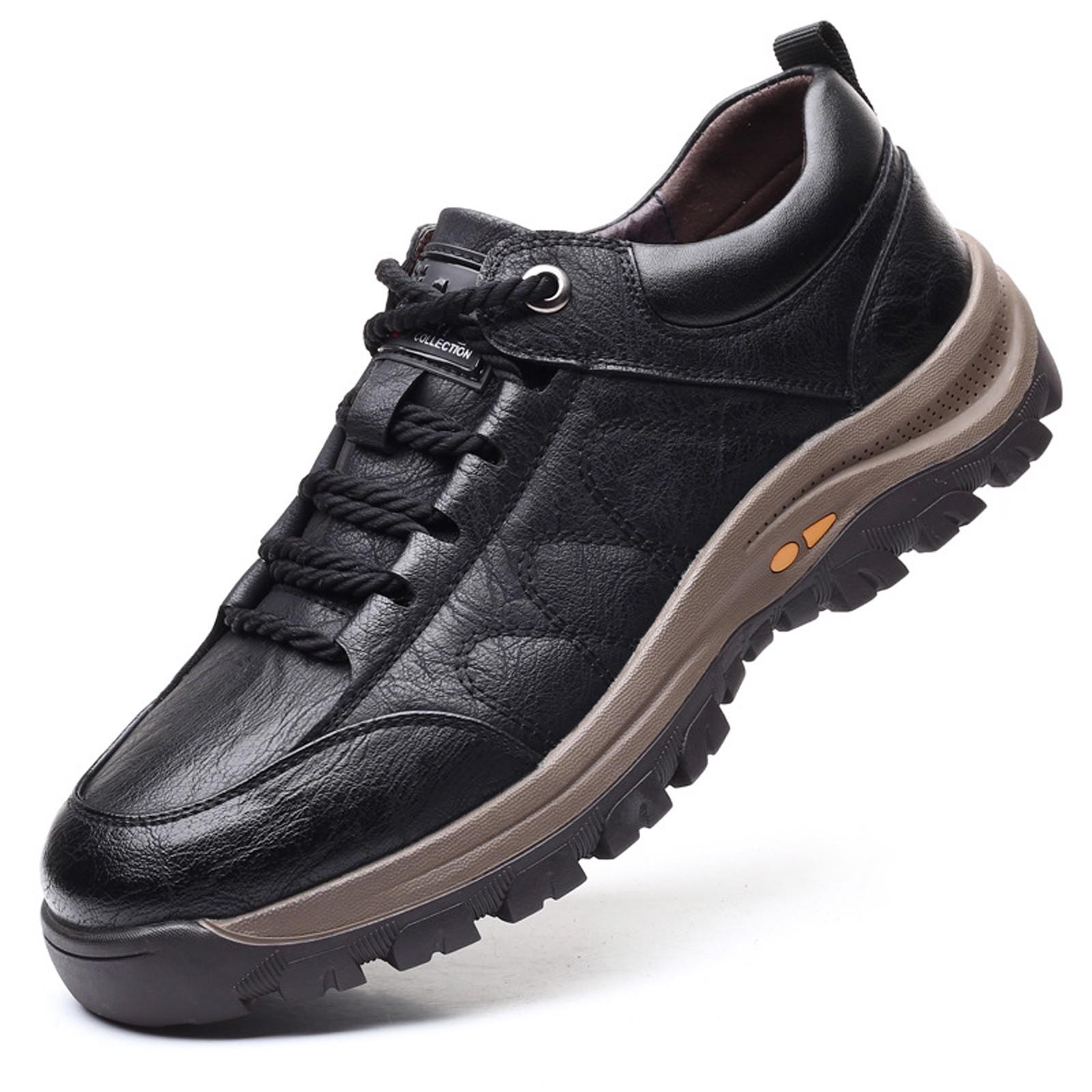 

Мужская повседневная износостойкая кожаная обувь с высоким берцем Британская повседневная мужская обувь 39 чёрный