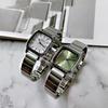 Klein Groen Horloge Mode Roestvrij Staal Klein Vierkant Horloge Quartz Horloge Dames