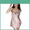 Youthful Satin Slip Dress With Wireless Support For Lounge And Hotel Use