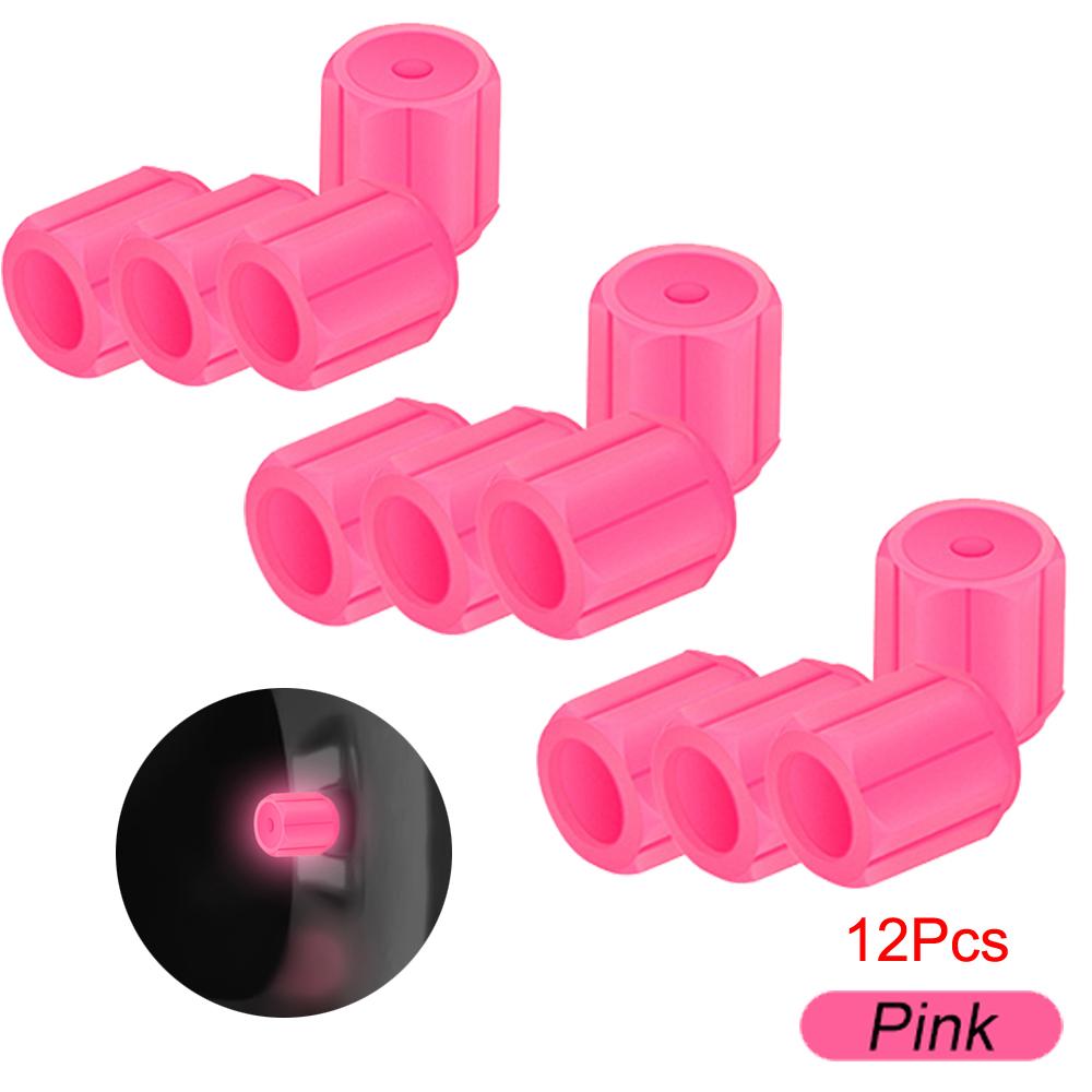 Fluorescent Tire Valve Stem Caps, Luminous Auto Wheel Air Valve Cap,Universal Decoration Accessories for Car/Bike/Motorcycles