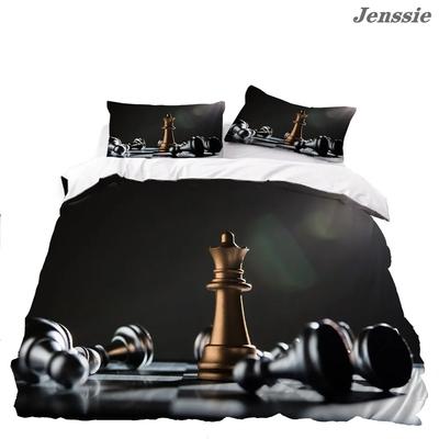 Black White Checkerboard 3D Printed Bedding Set Chess Quilt Cover Adult Duvet Cover Luxury Quilt Cover with Pillowcase