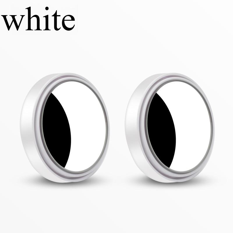 

1PAIR car reversing rearview mirror paste type car small round mirror 360 degree adjustable large field of view auxiliary wide-angle blind spot mirror White (1 pair, pearl bag)