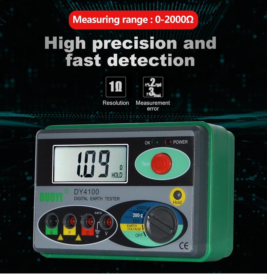 DY4100 High-Precision Digital Ground Resistance Tester for Lightning Protection