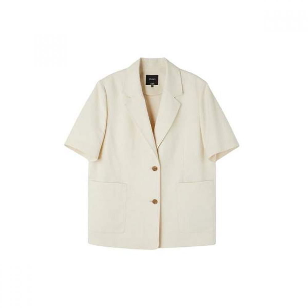 Lap Oversized Short Sleeve Jacket With Back Slit As2ej460