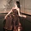 Premium Leichter Luxus Bar Mitzvah Geburtstagsparty Kleid Kleid Retro Urlaub Rüschenrand Trägerkleid