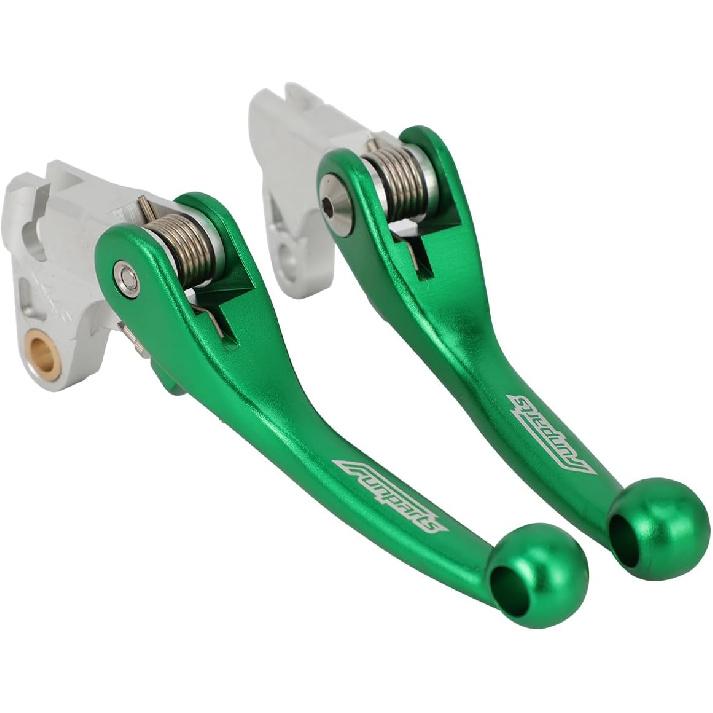 Dirt Bike Brake Clutch Lever Set,Pivot Adjustable Titanium Alloy for KLX 110 KLX110 KLX110L 10-25 Green