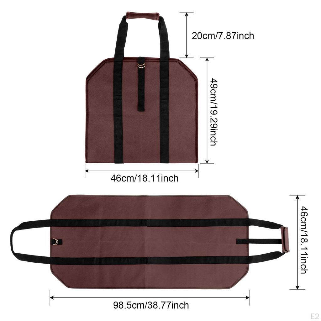 Brennholz-Tragetasche mit Griffen, verstellbarem Holzgurt, Halterung für