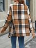 Women's Spring Commute Style Shirt Plaid Long Sleeve Irregular Loose Collar Open Cardigan Shirt