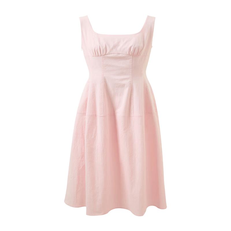 Sancai French Square Neck A-line Sleeveless Dress
