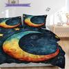 New Moon Pattern Bedding Quilt Set Quilt Cover Pillowcase Home Decoration Birthday Gift (1 * Duvet Cover + 2 * Pillowcase, Without Core)