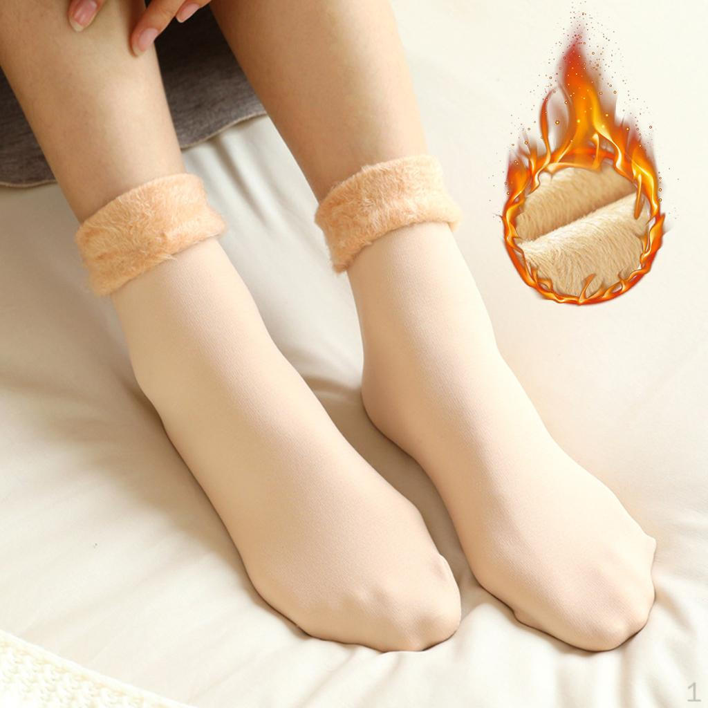 

Ladies Bed Women s Fleece Brushed Thermal Slipper Socks Skin