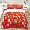 Minion Eyeballs Printed 3pcs Bedding Set Soft Microfiber 1 Duvet Cover And 2 Pillowcases Home Bedroom Decor Xmas Gift Q1155