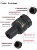 1/2-Inch Reverse Thread Ratchet Wrench with Square Tap Socket Head for Pneumatic Nut Set
