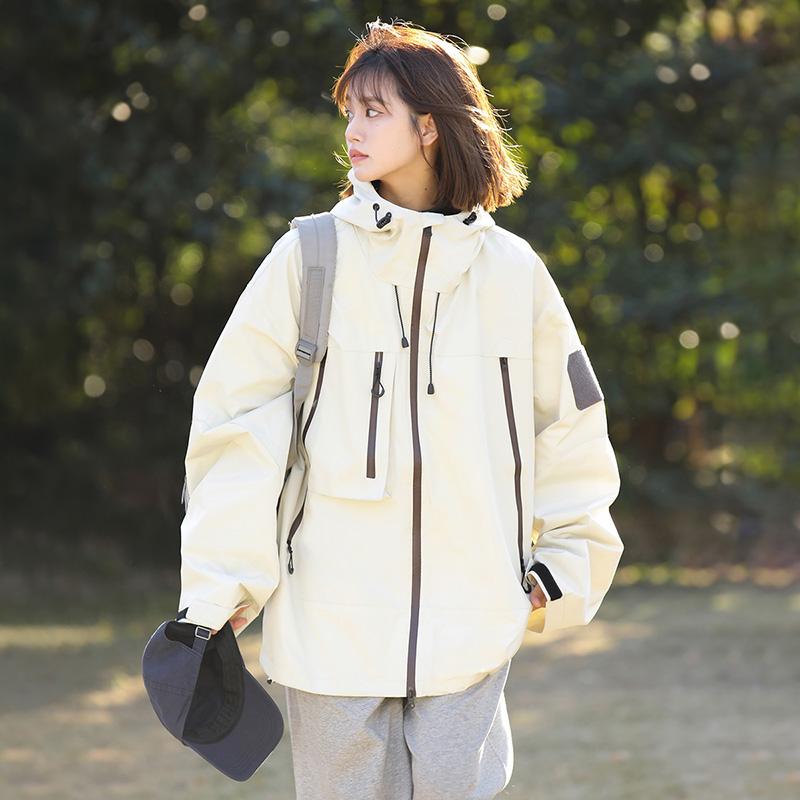 

Весна Осень Мужская и женская куртка с капюшоном Водонепроницаемая куртка Костюм для альпинизма Спортивные повседневные свободные тонкие куртки для активного отдыха XXL