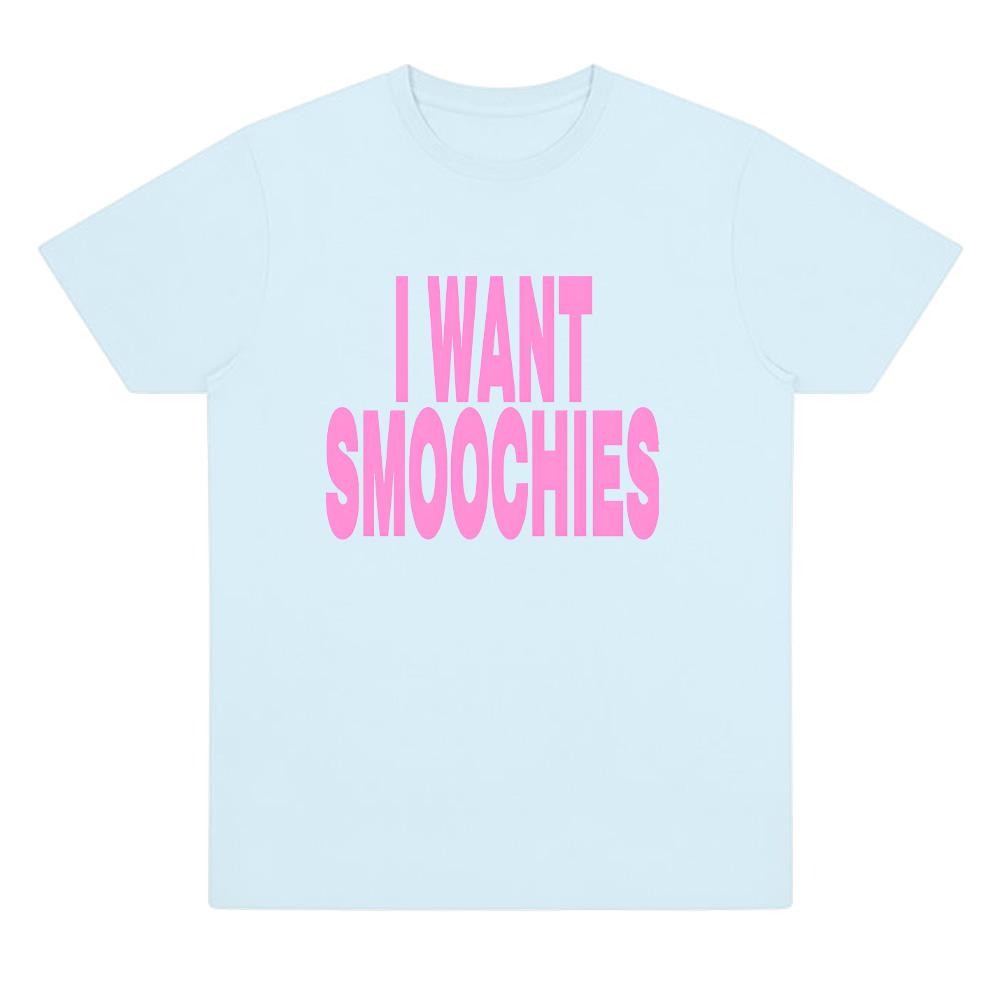 I Want Smoochies Tee Ashnikko Unisex Summer Tour Merch Tees Fashion Cotton Crewneck Harajuku Short Sleeve Aesthetic Streetwear