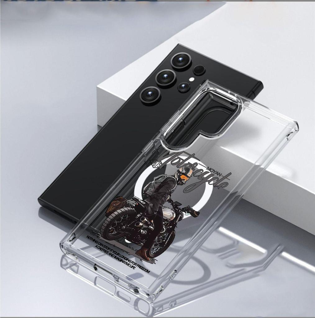 Biking Boy Magnetic Clear Case for iPhone 15/16/17 Pro Max - Full Coverage Protection