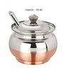Copper Coated Base Steel Ghee Pot With Spoon |Copper Base Steel Ghee Jar for Kit B0CVGY3B83