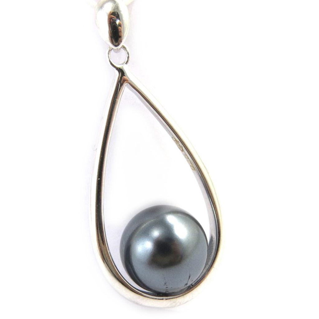 Les Trésors De Lily [M6184] - Silver Pendant 'Perla' Silver Gray (rhodium-plated) - 35x15 Mm