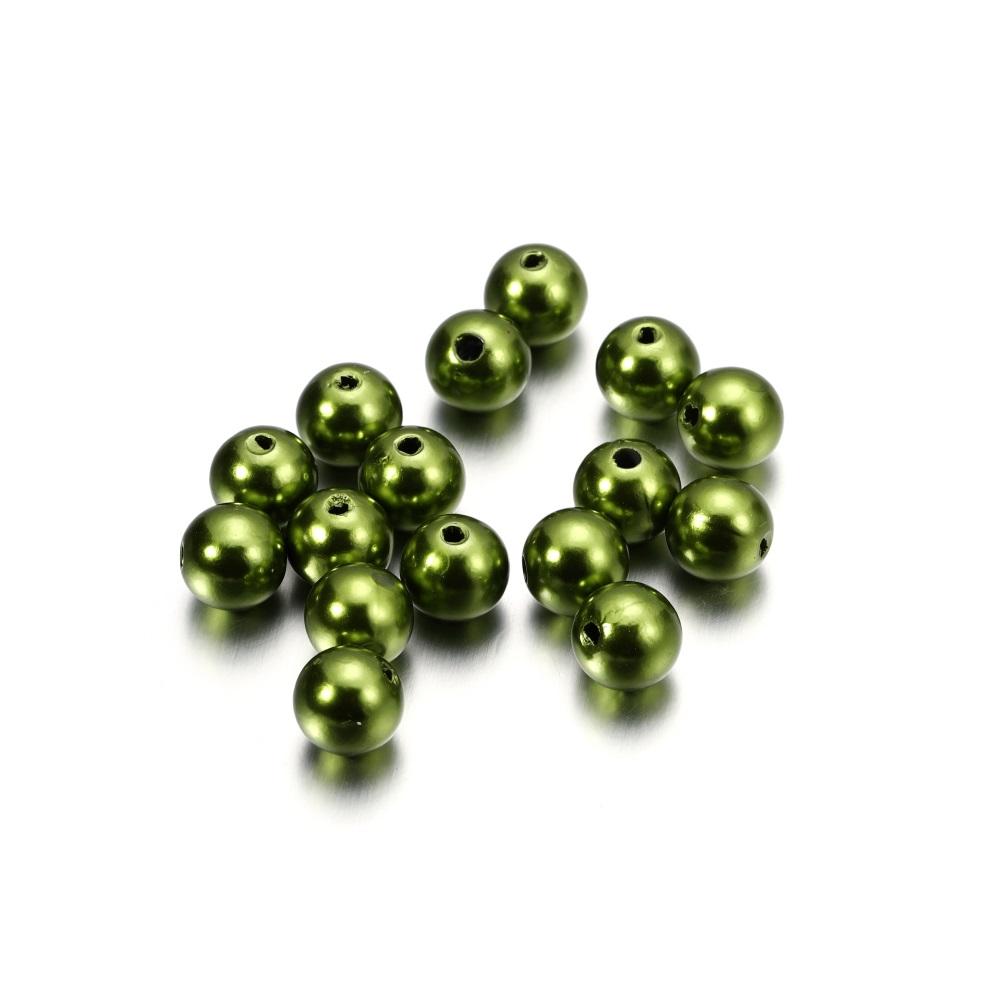 10-1000pcs/lot 3-20mm Straight Holes Acrylic Imitation Pearl Beige Bracelet Round Beads For DIY Craft Jewelry Making Supplies