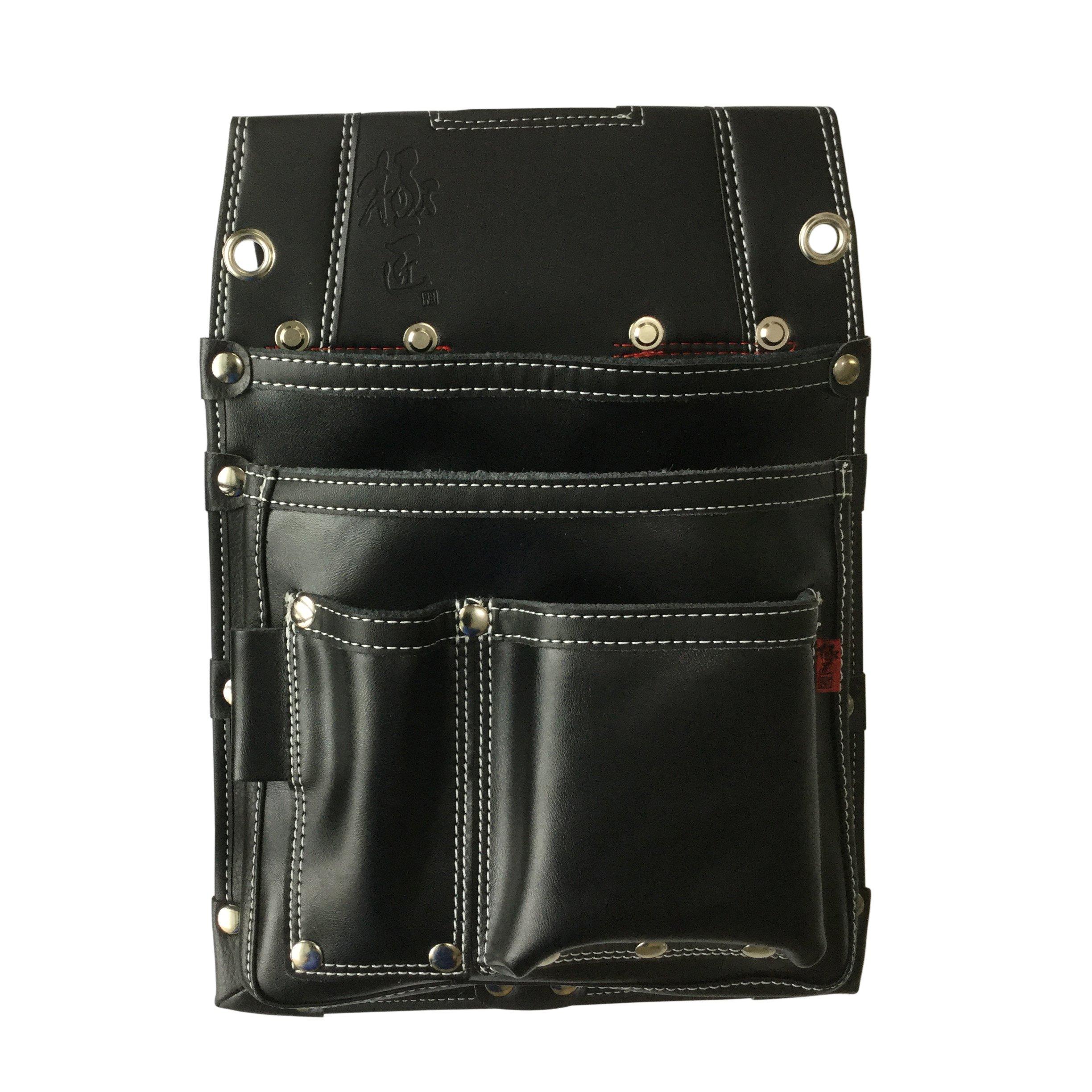 

Сумка из черной воловьей кожи Gokusho с заклепками, Тип, GL-04B