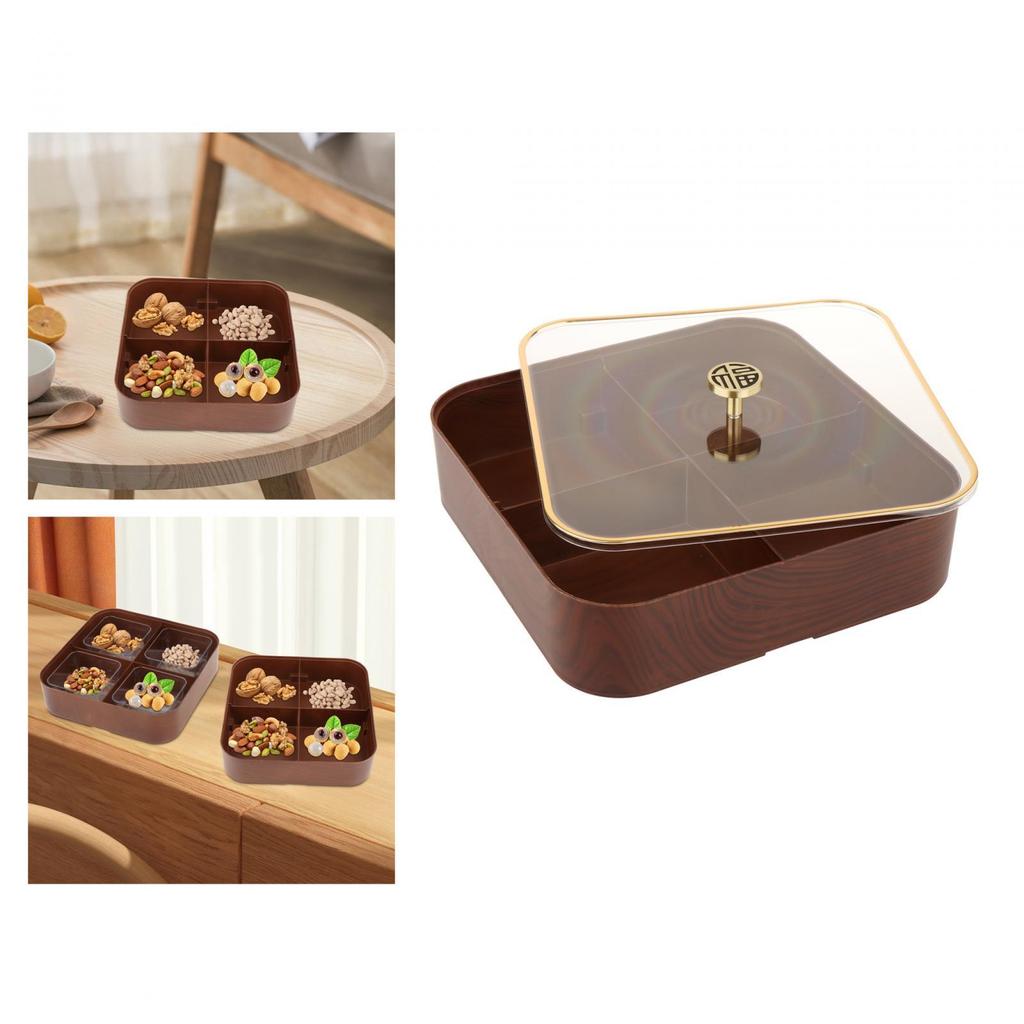Dried Fruit Tray with Lid Dry Fruit Platter Tray Snack Serving Plate Dishes Food Storage Container Box for Nuts Dinner Table