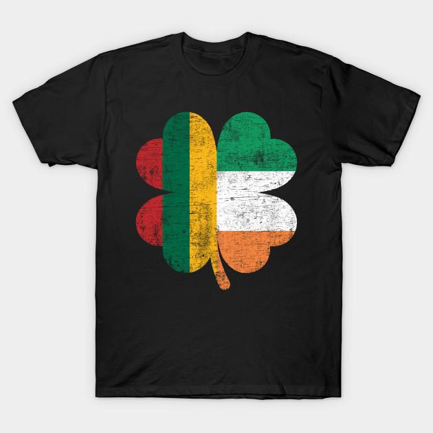Men Black Print T-shirt Lithuanian Irish Shamrock Lithuania Ireland St. Patricks Day No-Cut Transfer Paper Print Cotton Tshirt 2XL